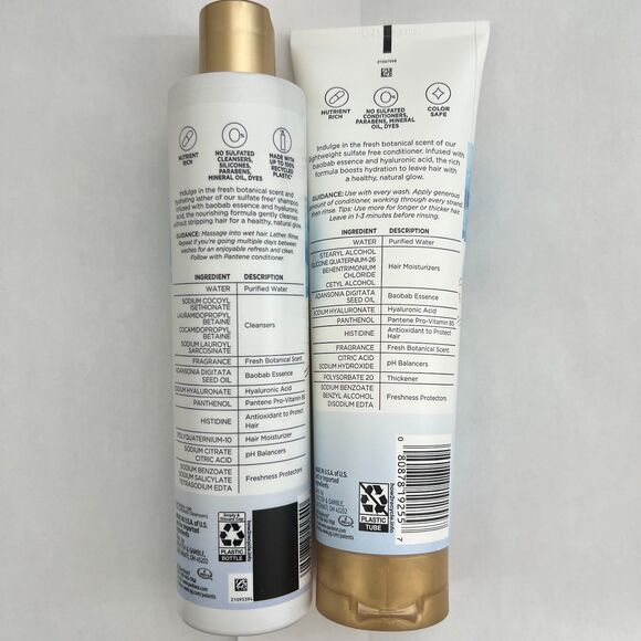 Pantene Hydrating Glow Baobab & Hyaluronic Shampoo & Conditioner Set - Picture 2 of 2